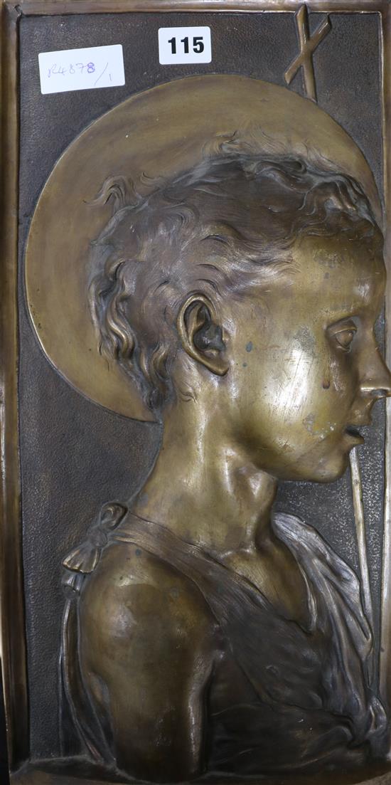 A late 19th century French bronze plaque height 49cm width 25cm